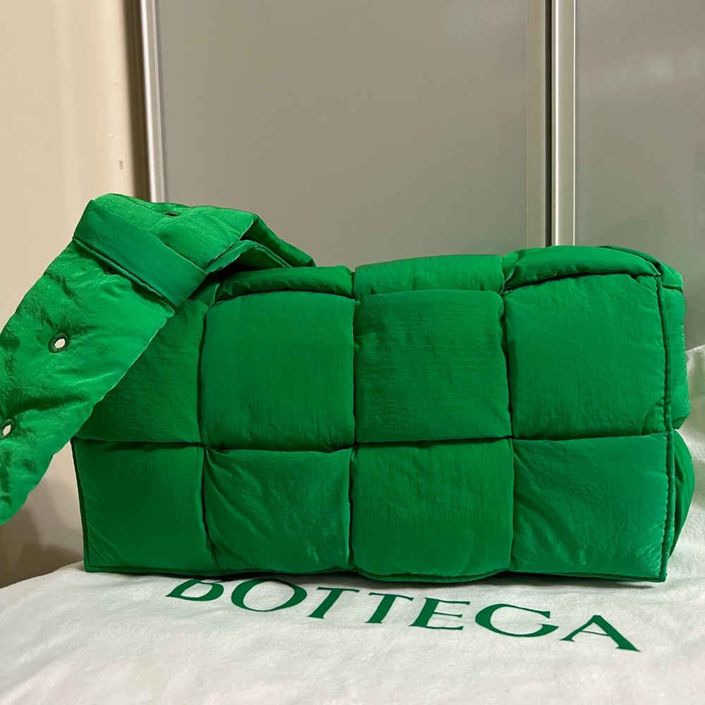 Bottega veneta Nylon Intrecciato Padded Tech Cassette Bag Parakeet